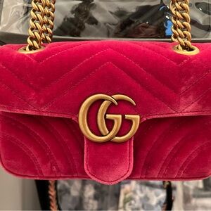 Authentic Gucci velvet Marmont small